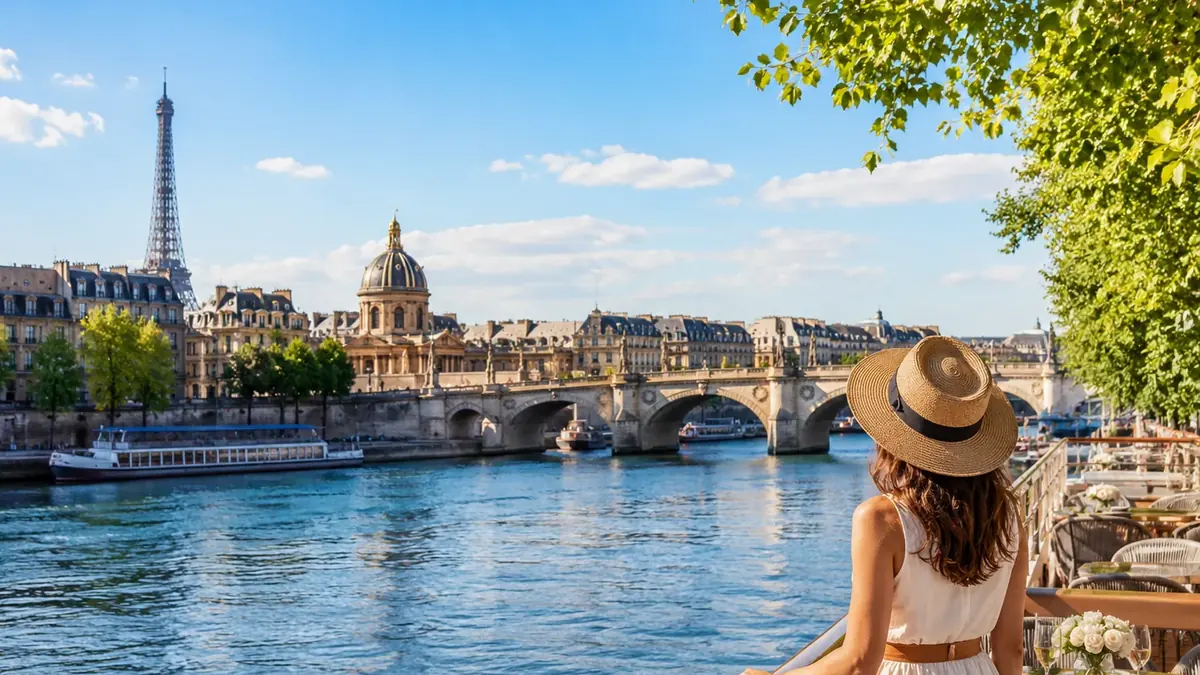 Flussreise auf der Seine mit Blick auf Paris